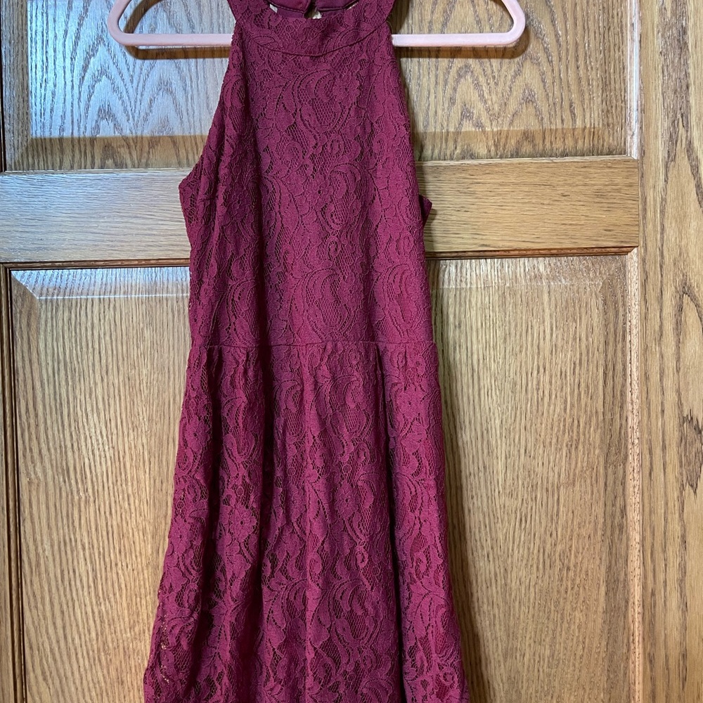 Burgundy Lace Dress